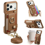 ALMA ETHEREAL Phone Case with Wallet and Ring Holder - Brown